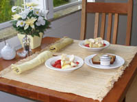 Fruit, banana bread and sweet butter as a first course.