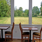 Enjoy your own table looking over the meadow.