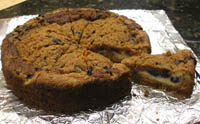 Luscious cream cheese/blueberry coffeecake.