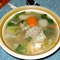 Bones of the roast turkey make the most flavorful soup ever.